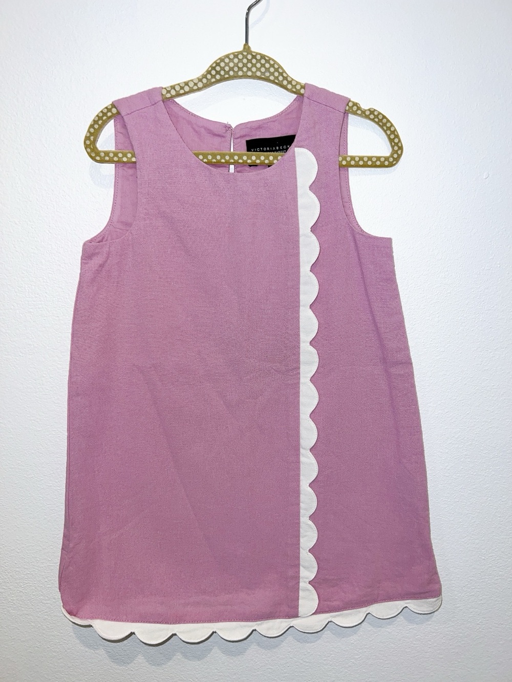 Victoria Beckham for Target Pink Sleeveless Dress with White Scallop Trim